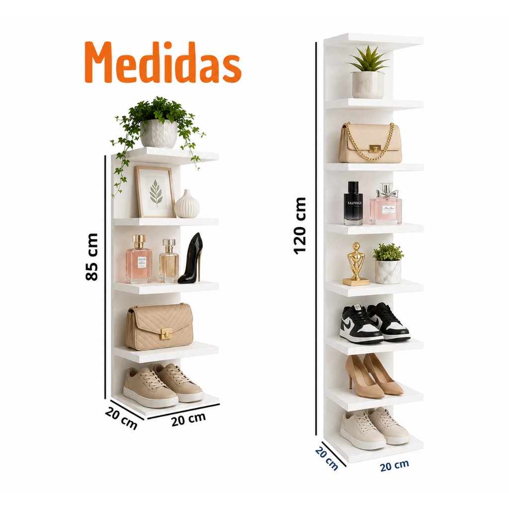 Torre Prateleira Estante Mdf 120 cm e 85 cm Multiuso Closet