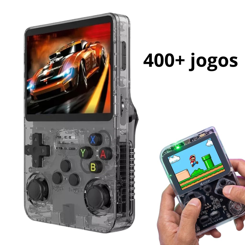 Vídeo Game Portátil Retrô 400 Jogos Tela IPS 3.5 64GB Console Emulador Clássico KP-GX02