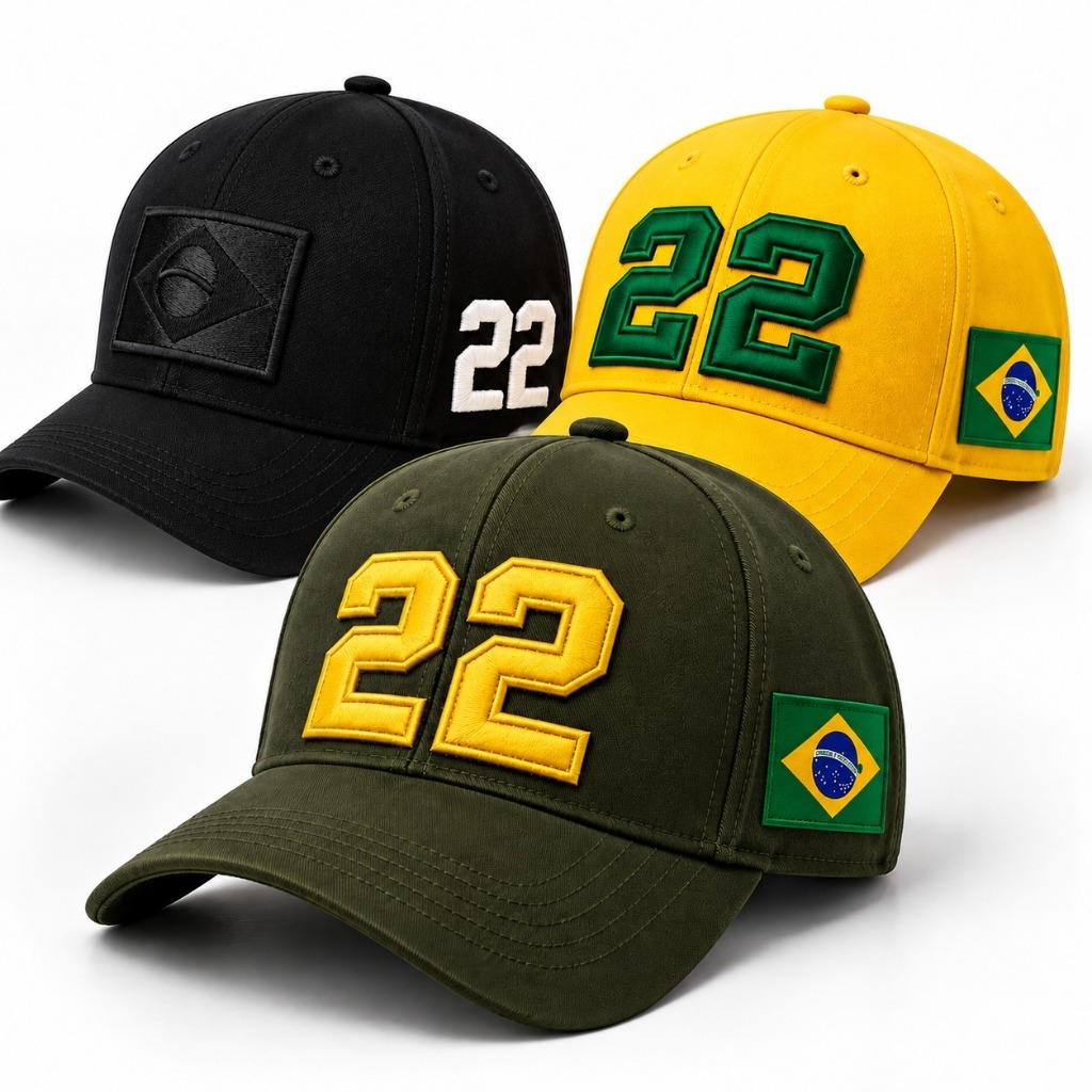 Boné Brasil Bordado Alto Relevo Qualidade Premium